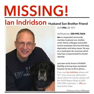MISSING: Ian Indridson (Victoria, B.C.)