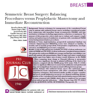 “Symmetric Breast Surgery” with Scott Hollenbeck, MD - Apr. 2024 Journal Club