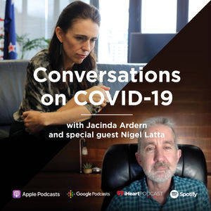 Prime Minister Jacinda Ardern talks with Nigel Latta